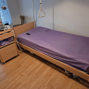 Elektrisches Pflegeebett mit Beitisch