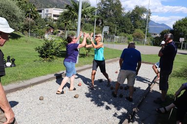 Spass beim Boccia Match